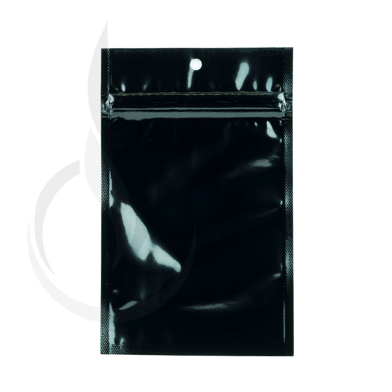 Hanging Zip Bag - Clear Front with Black Back - 3.625" x 5"